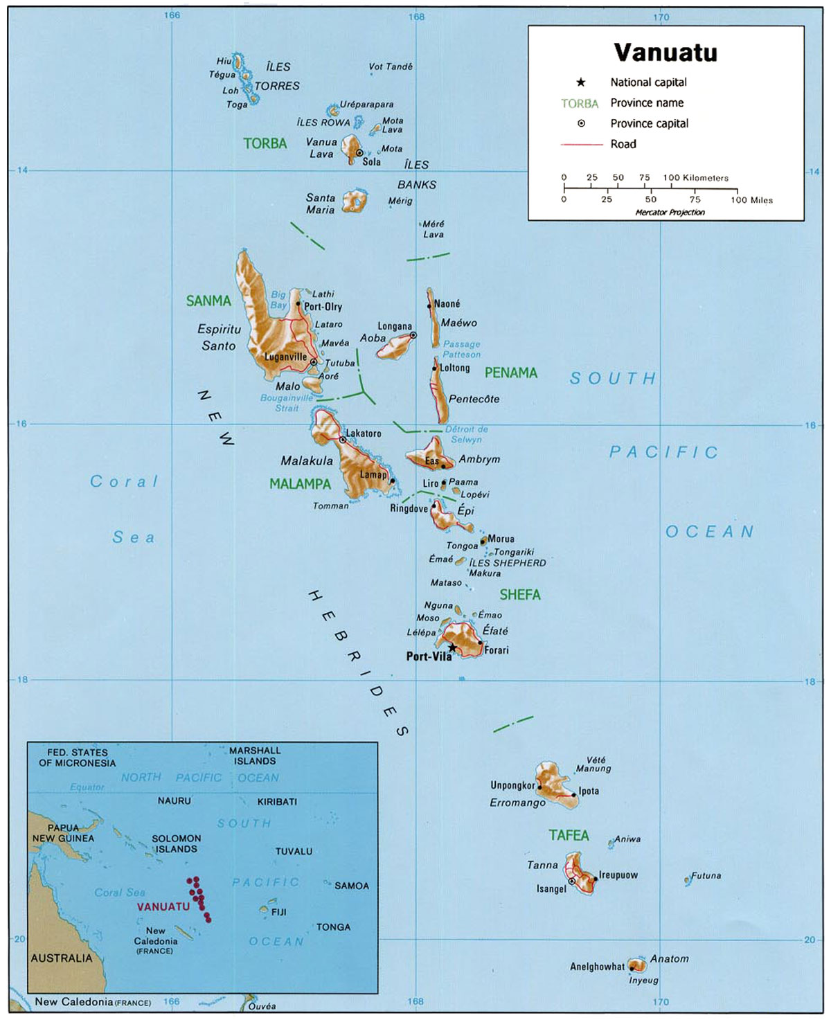 Administrative Map of Vanuatu
