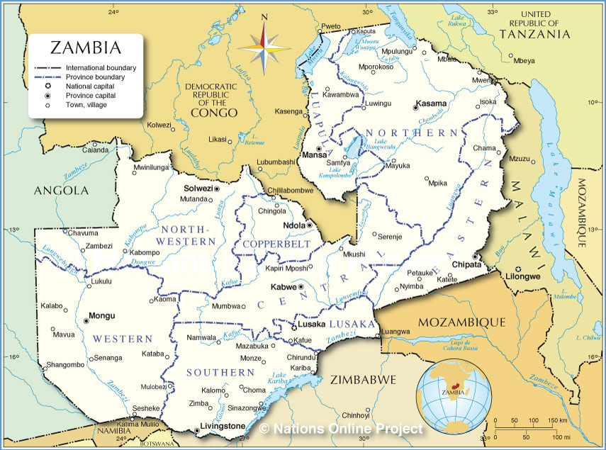 Administrative Map of Zambia